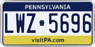 PA license plate LWZ5696