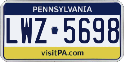 PA license plate LWZ5698