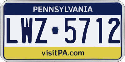 PA license plate LWZ5712