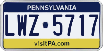 PA license plate LWZ5717