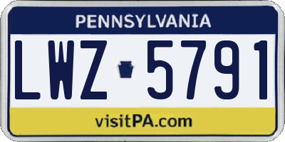 PA license plate LWZ5791