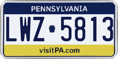 PA license plate LWZ5813