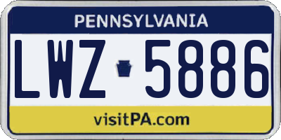 PA license plate LWZ5886