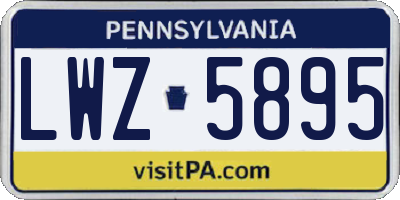 PA license plate LWZ5895