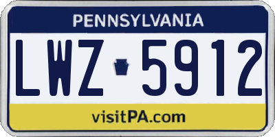 PA license plate LWZ5912