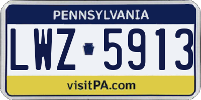 PA license plate LWZ5913
