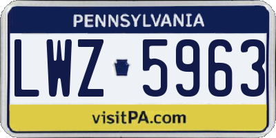 PA license plate LWZ5963