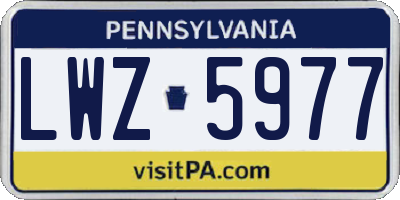 PA license plate LWZ5977