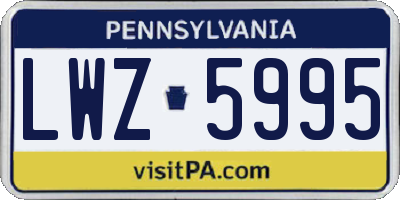 PA license plate LWZ5995