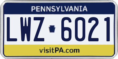 PA license plate LWZ6021