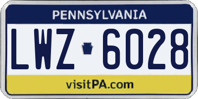 PA license plate LWZ6028