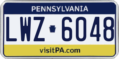 PA license plate LWZ6048
