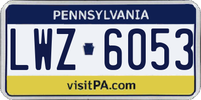 PA license plate LWZ6053