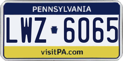 PA license plate LWZ6065