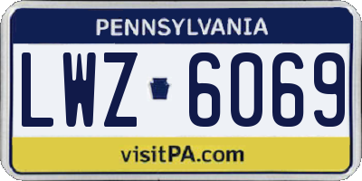 PA license plate LWZ6069