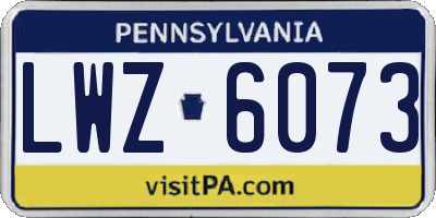 PA license plate LWZ6073