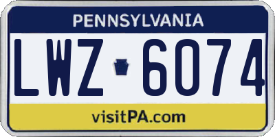 PA license plate LWZ6074