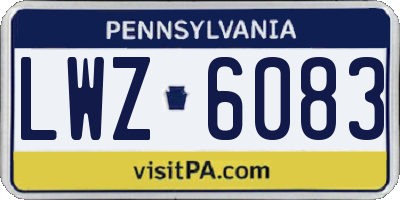 PA license plate LWZ6083