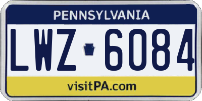 PA license plate LWZ6084