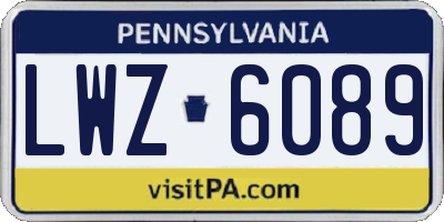 PA license plate LWZ6089