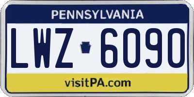 PA license plate LWZ6090