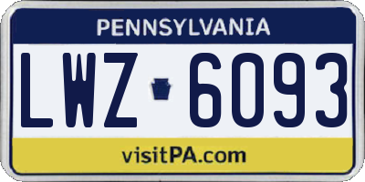 PA license plate LWZ6093