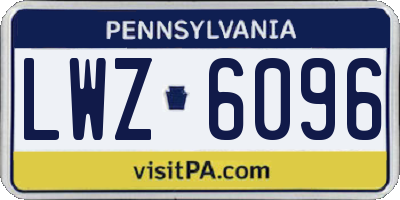 PA license plate LWZ6096