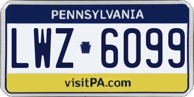 PA license plate LWZ6099