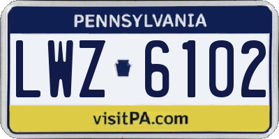 PA license plate LWZ6102