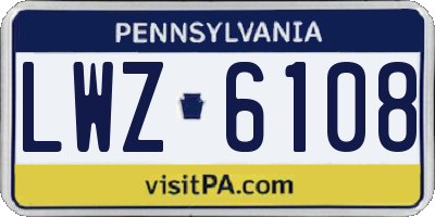 PA license plate LWZ6108