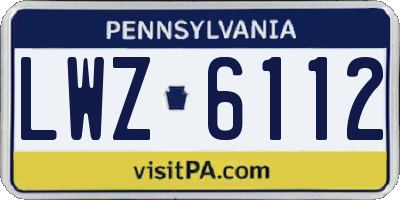 PA license plate LWZ6112
