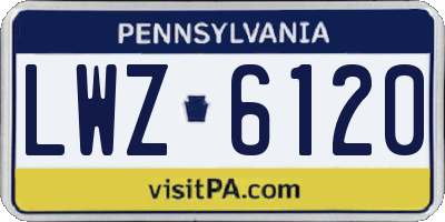 PA license plate LWZ6120