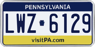 PA license plate LWZ6129