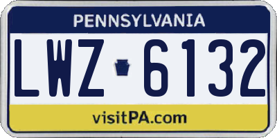 PA license plate LWZ6132