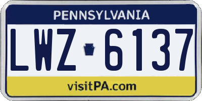 PA license plate LWZ6137