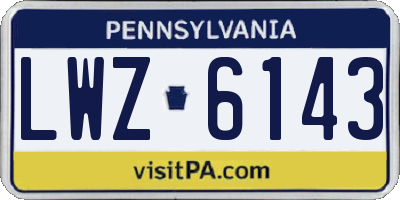PA license plate LWZ6143