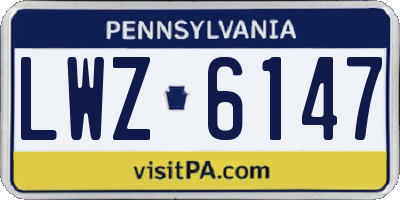PA license plate LWZ6147