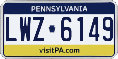 PA license plate LWZ6149
