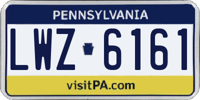 PA license plate LWZ6161