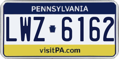 PA license plate LWZ6162