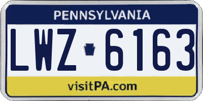 PA license plate LWZ6163