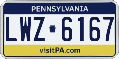 PA license plate LWZ6167