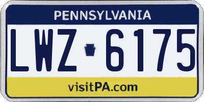 PA license plate LWZ6175