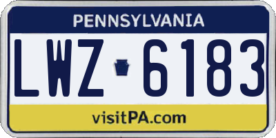 PA license plate LWZ6183