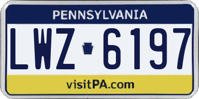 PA license plate LWZ6197