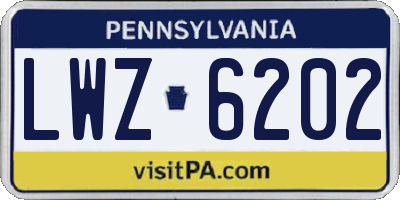 PA license plate LWZ6202