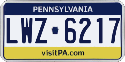 PA license plate LWZ6217