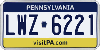 PA license plate LWZ6221