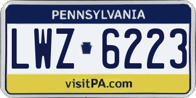 PA license plate LWZ6223