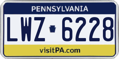 PA license plate LWZ6228
